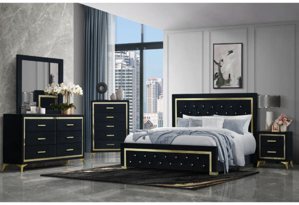Kingdom Black King 4 PC Bedroom Set