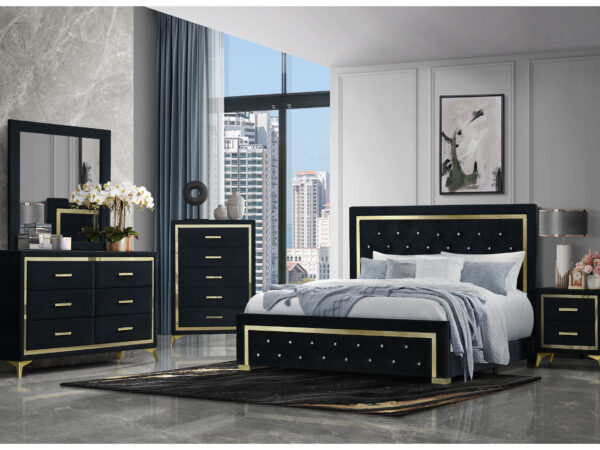 Kingdom Black King 4 PC Bedroom Set