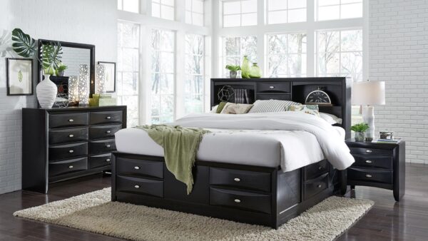 Linda Black King 4 PC Bedroom Set