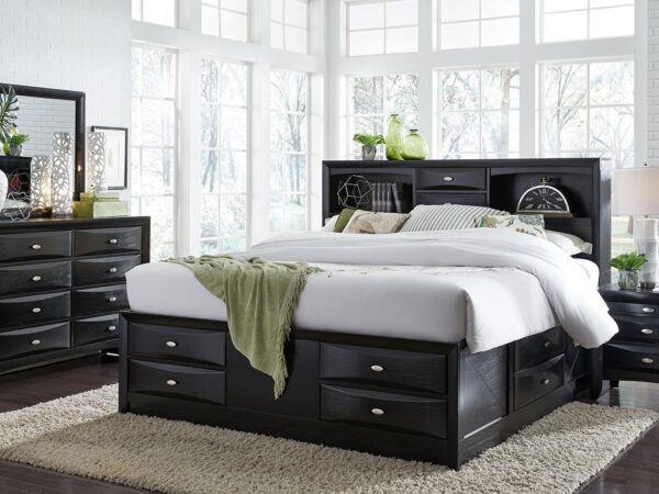 Linda Black Queen 4 PC Bedroom Set