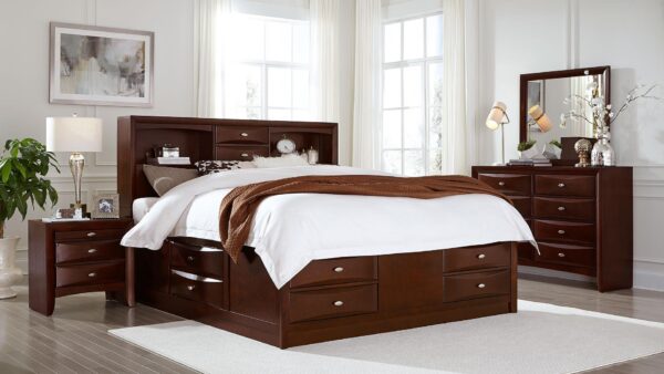 Linda Merlot King 4 PC Bedroom Set