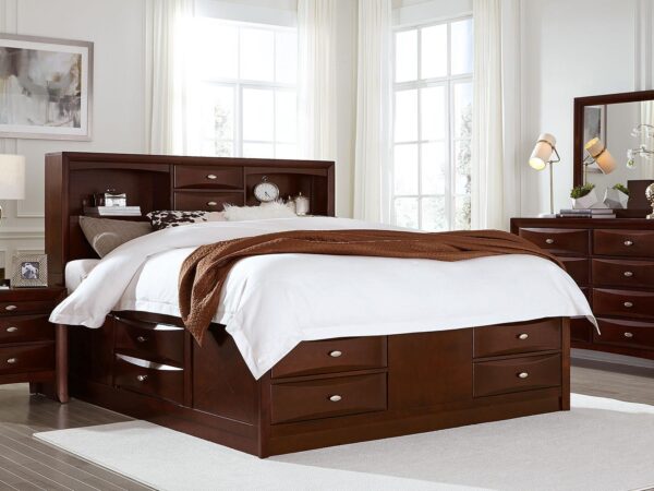 Linda Merlot Queen 4 PC Bedroom Set