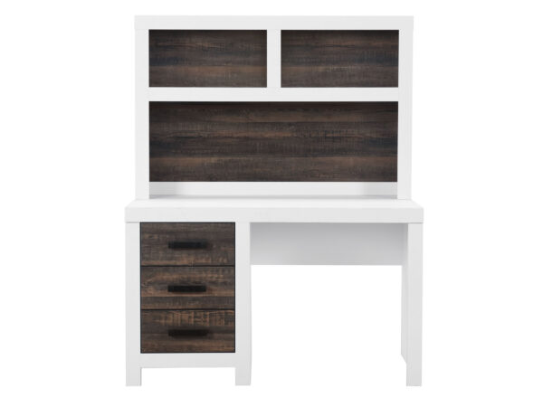 Lisbon Oak/White Desk + Hutch