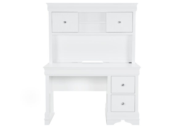 Pompei White Desk + Hutch