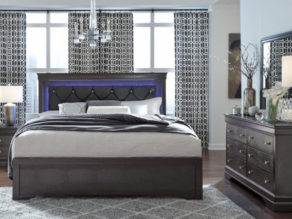 Pompei Gray Queen 4 PC Bedroom Set