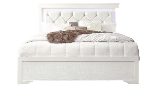 Pompei White Queen Bed