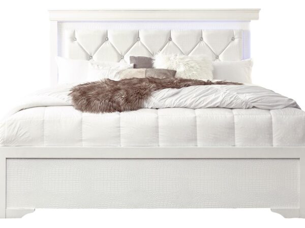 Pompei White Queen Bed