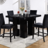 D04 Black Velvet Bar Stool