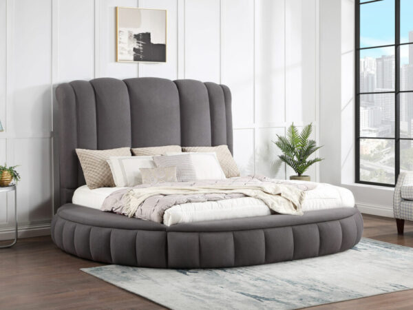 Snow Grey King Bed