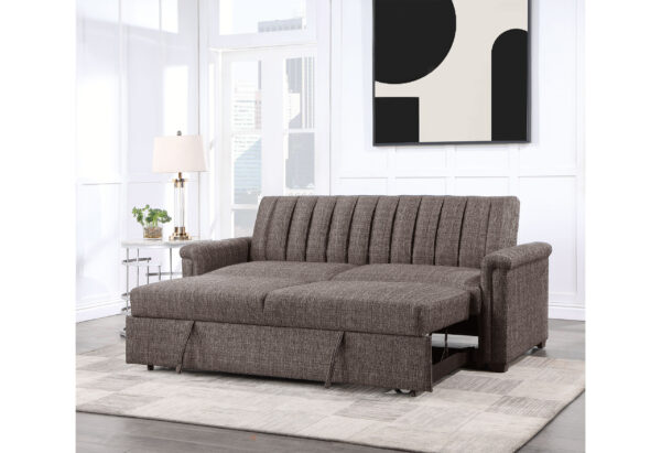 U0201 Dark Brown Pull Out Sofa Bed