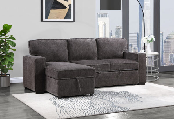 U0203 Dark Gray Pull Out Sofa Bed