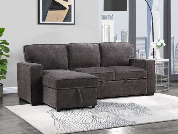 U0203 Dark Gray Pull Out Sofa Bed