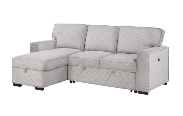 U0203 Light Gray Pull Out Sofa Bed