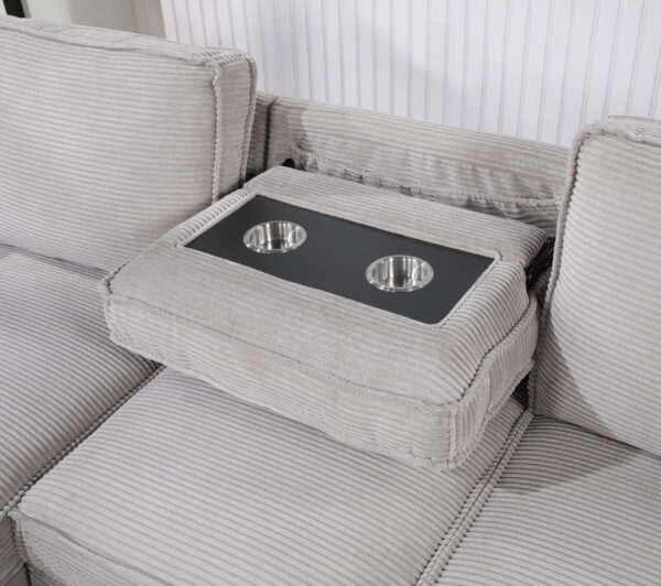 U0203 Light Gray Pull Out Sofa Bed