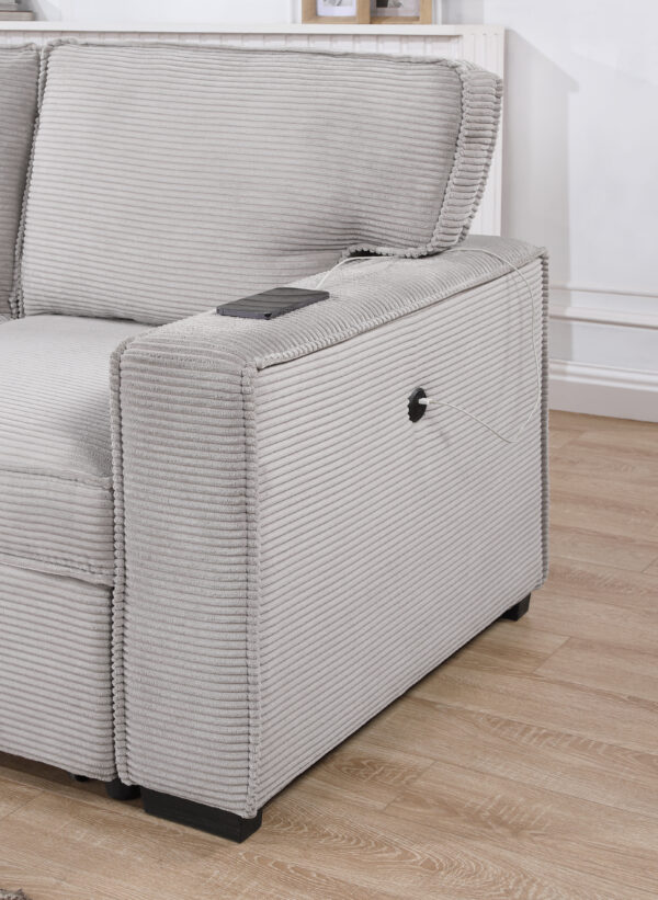 U0203 Light Gray Pull Out Sofa Bed