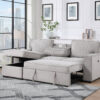 U0203 Light Gray Pull Out Sofa Bed