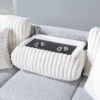 U0204 Light Gray + White Pull Out Sofa Bed