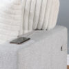 U0204 Light Gray + White Pull Out Sofa Bed