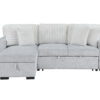 U0204 Light Gray + White Pull Out Sofa Bed