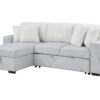 U0204 Light Gray + White Pull Out Sofa Bed