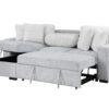 U0204 Light Gray + White Pull Out Sofa Bed