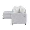 U0204 Light Gray + White Pull Out Sofa Bed