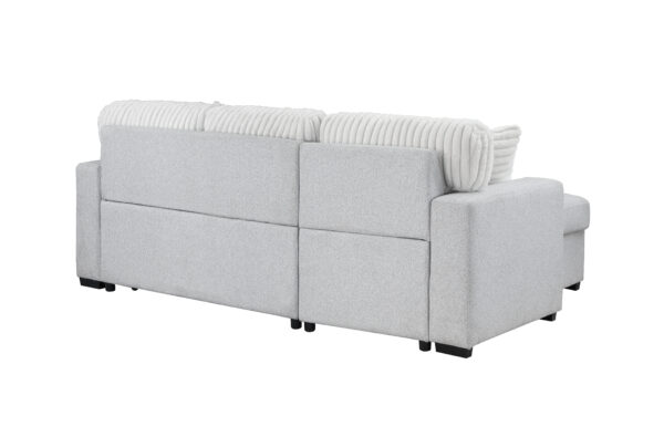 U0204 Light Gray + White Pull Out Sofa Bed
