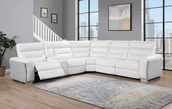 U2682 White Blanche/Gray Sectional