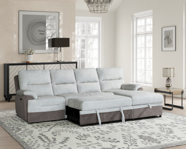 U3822 Beige/Khaki Pull Out Sofa Bed