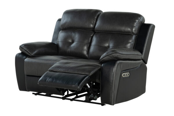 U5050 Charcoal + Black Loveseat
