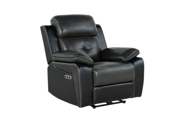 U5050 Charcoal+Black Reclining Chair