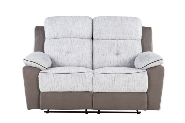 U5050 Light Grey/Dark Grey Reclining Loveseat