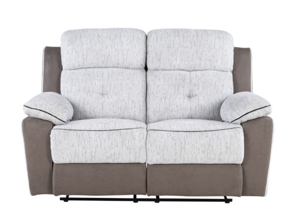 U5050 Light Grey/Dark Grey Reclining Loveseat