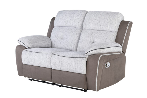 U5050 Light Grey/Dark Grey Reclining Loveseat