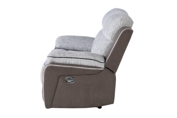 U5050 Light Grey/Dark Grey Reclining Loveseat