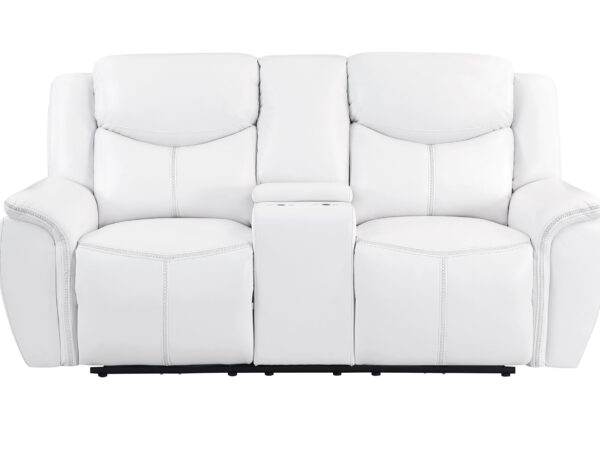 U5987 Blanche White Power Reclining Loveseat