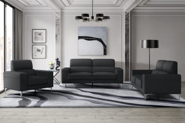 U6109 Black Sofa + Loveseat