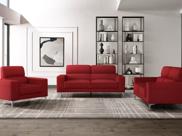 U6109 Red Sofa + Loveseat