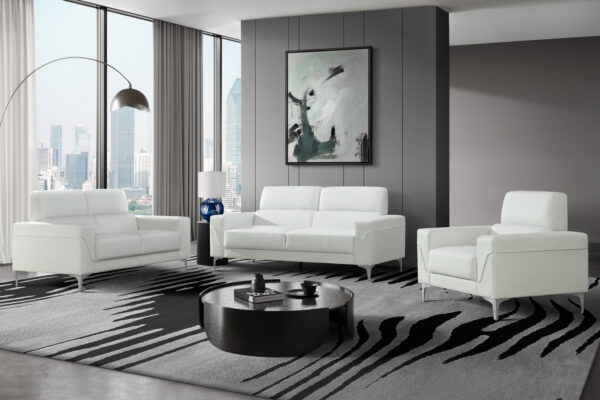 U6109 White Sofa + Loveseat