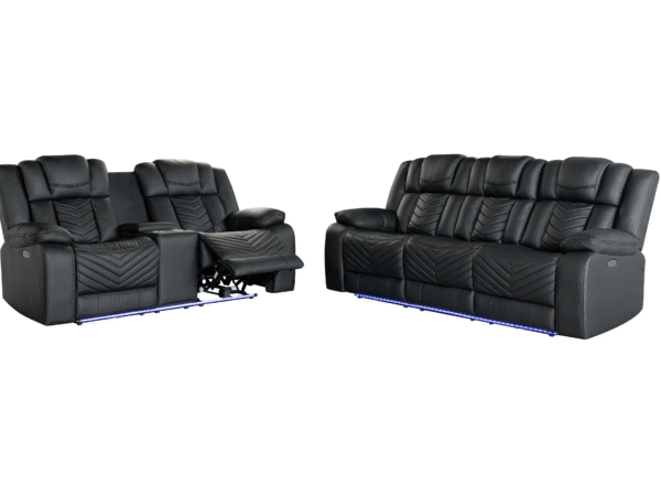U7068 Black Sofa + Loveseat