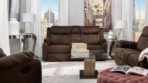 U7303 Coffee Reclining Sofa