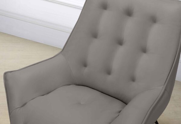 U8933 Leather Accent Chair Light Grey