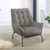U8933 Leather Accent Chair Light Grey