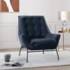 U8933 Leather Accent Chair Navy