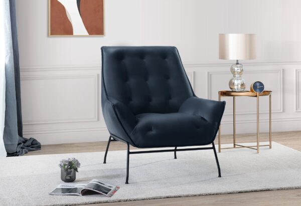 U8933 Leather Accent Chair Navy