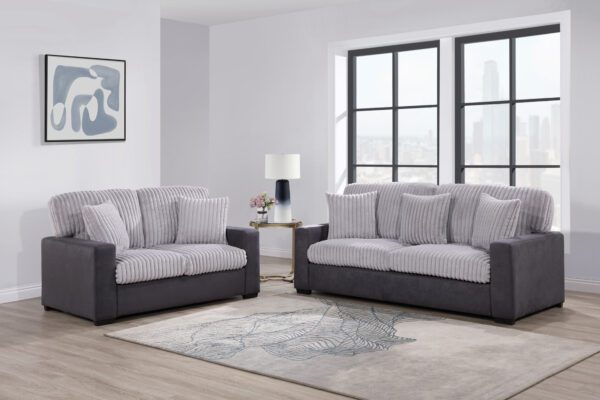 U9016 Light Grey/Mist Sofa + Loveseat