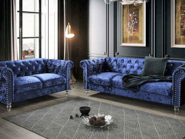 U9550 Blue Sofa + Loveseat