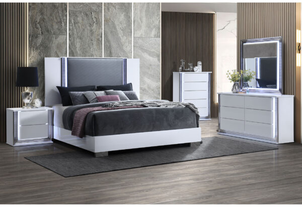 Ylime Smooth White King Bed