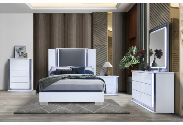 Ylime Smooth White Queen Bed