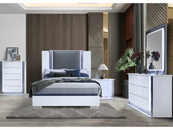 Ylime Smooth White Queen Bed